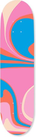 Trendy Pop Acrylic Wall Art Die-Cut Easy-to-Hang, 1 Panel 8' x 32', Flowing Air Skateboard II