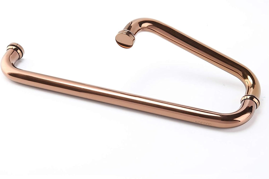 Replacement Round Shower Glass Door Handle for Shower Enclosures, Bath Single Door Handle Polished 304 Stainless Steel Pull Push Door Handle Sets, Gold
