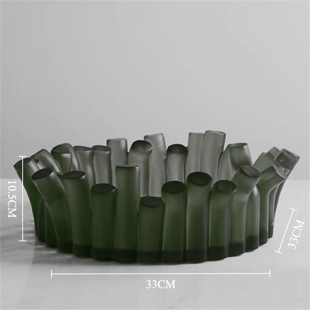 Creative Minimalist Fruit Bowl, Unique Composite Resin Plate Tray - Elegant Home Table Decoration & Storage Organizer(Green)