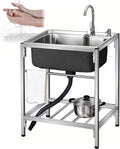 Utility Prep Sinks | Free Standing Sink | Single Bowl Sink | 1 Compartment Commercial Kitchen Sink | 304 Stainless Steel Sink | Extra-Deep Laundry Tub | Indoor-Outdoor Protable