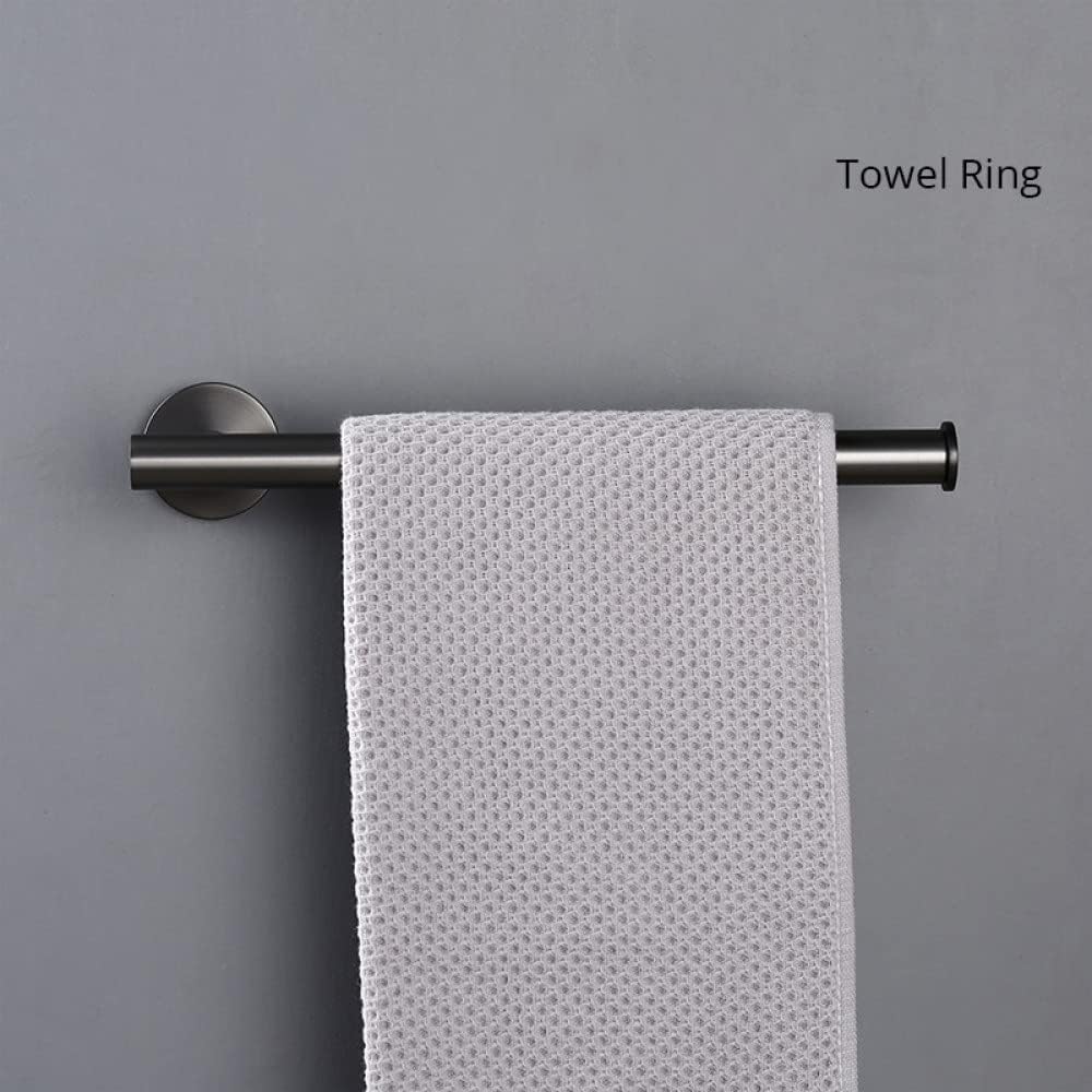 Stainless Steel Bathroom Accessories Hardware Set Towel Rack Toilet Roll Paper Holder Bar Hanger Hook Brushed,Gumetal Towel Bar