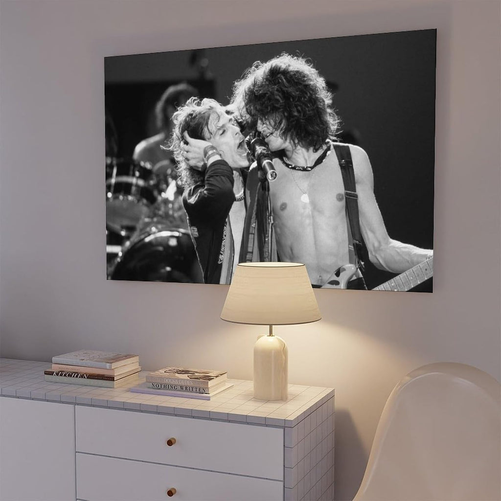 TONITOTA Joe_perry Rock Scene Classic Canvas Poster | Retro Historical Black And White Photos | Wall Art | Kitchen | Bathroom Decor | Frame 24x36inch