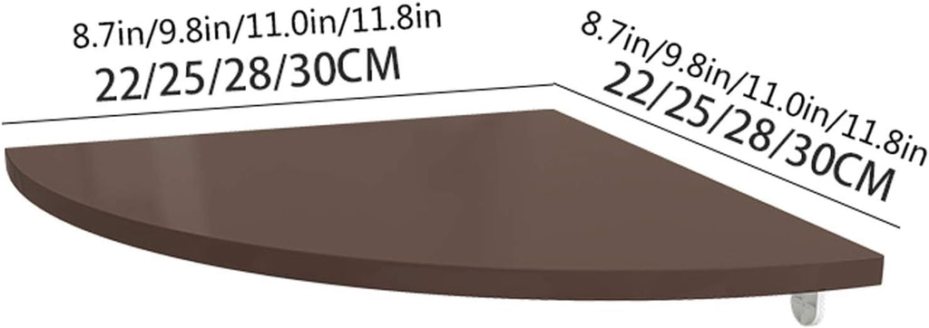 Small Corner Bookcase Set of 2 Corner Wall Shelves Bookshelves PVC Floating Corner Shelf Wall-Mounted Storage Rack for Bathroom Bedroom Living Room Kitchen Office and More Brown Bookshelf/Bookshe