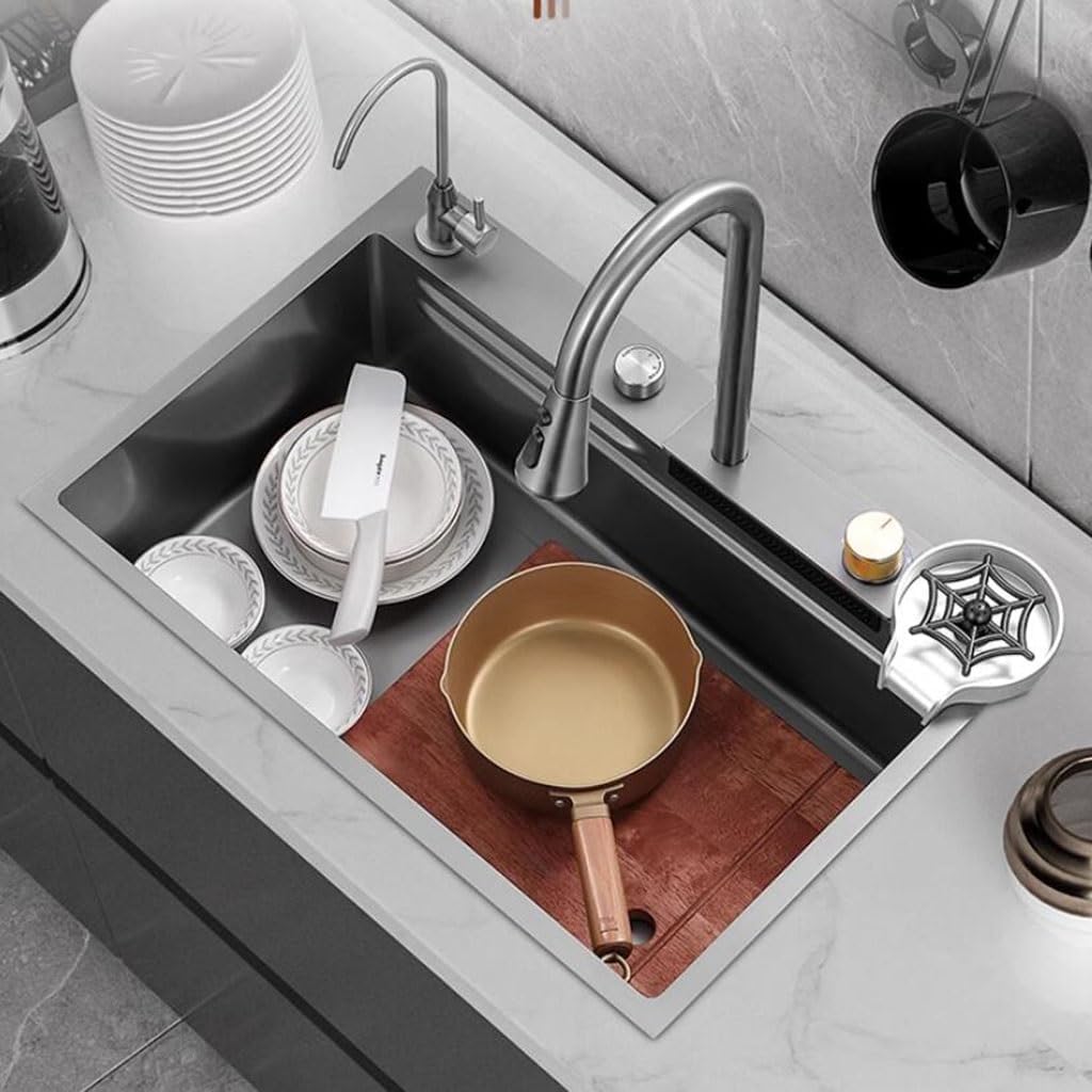 Kitchen Sinks, Single Bowl Siphon Sink Multifunctional Kitchen Sink Household Dishwashidishes Basin Large Single Bowl Sink (75 * 46 * 22Cm