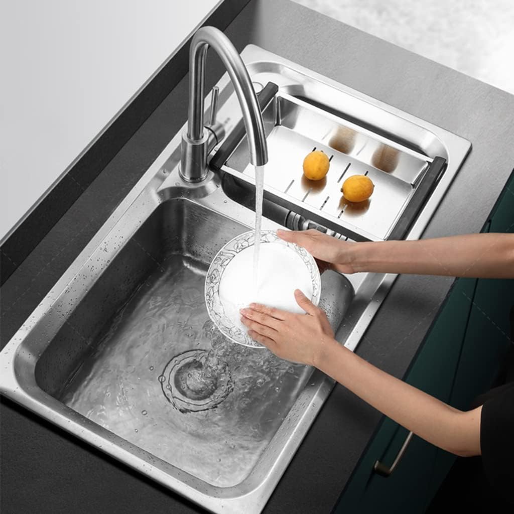Kitchen Sinks Large Capacity Kitchen Sink Kitchen Stainless Steel Sink Kitchen Double Bowl Sink Restaurant Sink and Faucet (83 * 45 * 21.5Cm
