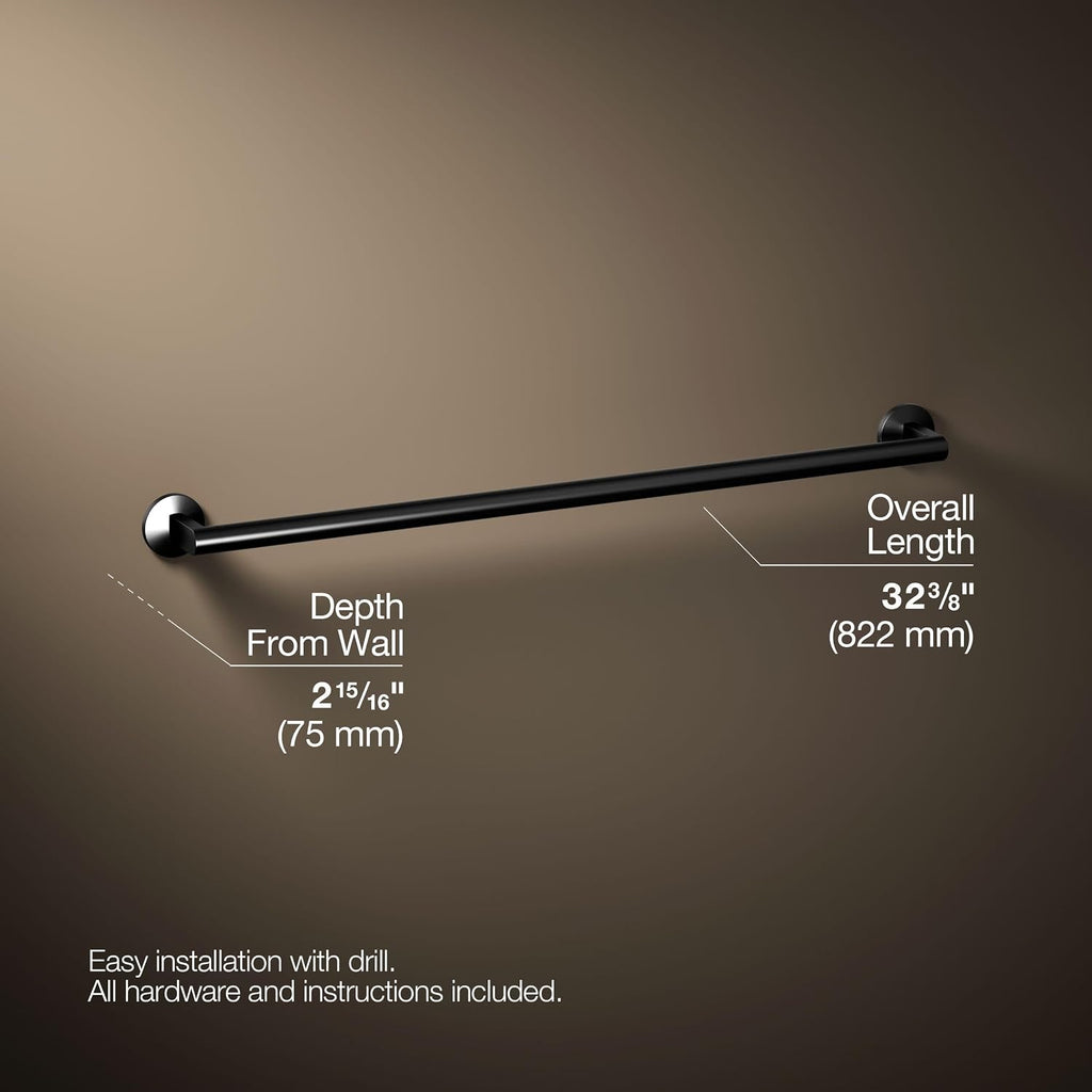 Kohler 78374-BL Components® 30' Towel bar, Matte Black