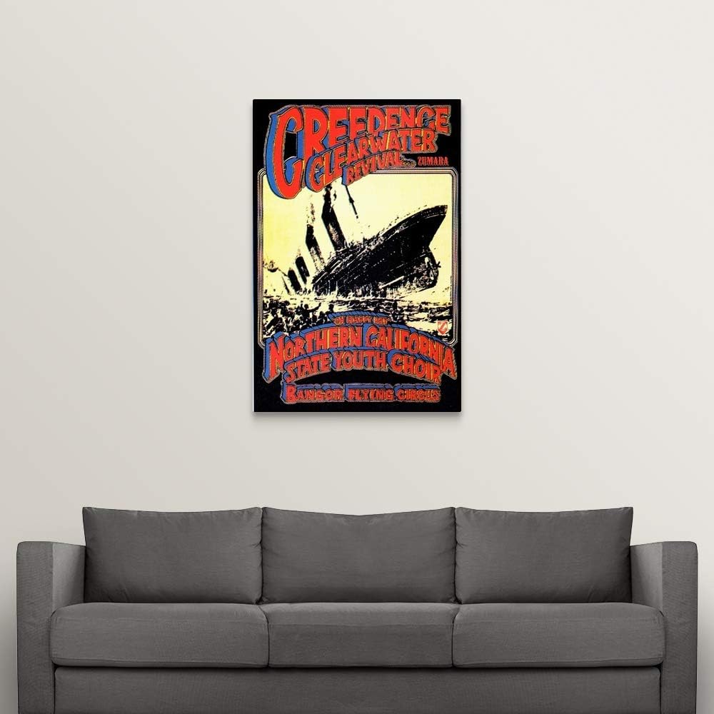 GREATBIGCANVAS Creedence Clearwater Revival Poster Canvas Wall Art Print, Classic Rock Home Decor Artwork, 32'x48'