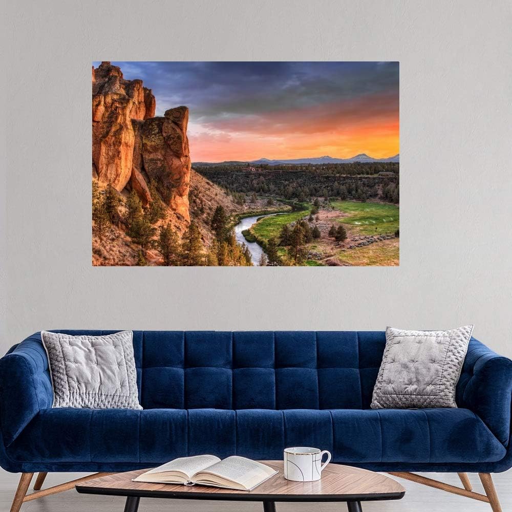 CANVAS ON DEMAND Sunset at Smith Rock State Park in Wall Decal, Oregon Artwork