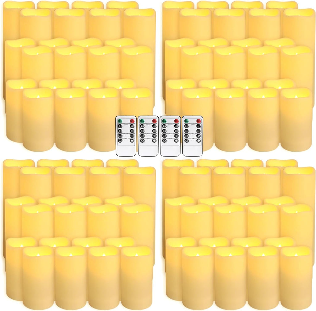 96-Pack LED Flameless Candles with Remote Control - Perfect for Home, Parties, and Special Occasions - Create a Magical Ambiance Effortlessly(Three Sizes)