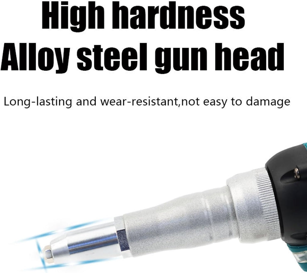 21V Rechargeable Riveting Gun, Automatic Electric Rivet Gun Tool Brushless Pop Rivet Gun Kit, Household Portable Lithium Battery Stainless Steel Industrial Fully Automatic Riveting Gun