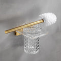 OAKITA Brushed Gold Metal Bathroom Towel Rack Wall Mounted Acrylic Easy Clean Phone Holder Fashion Bathroom Accessories Set,Toilet Brush Holder