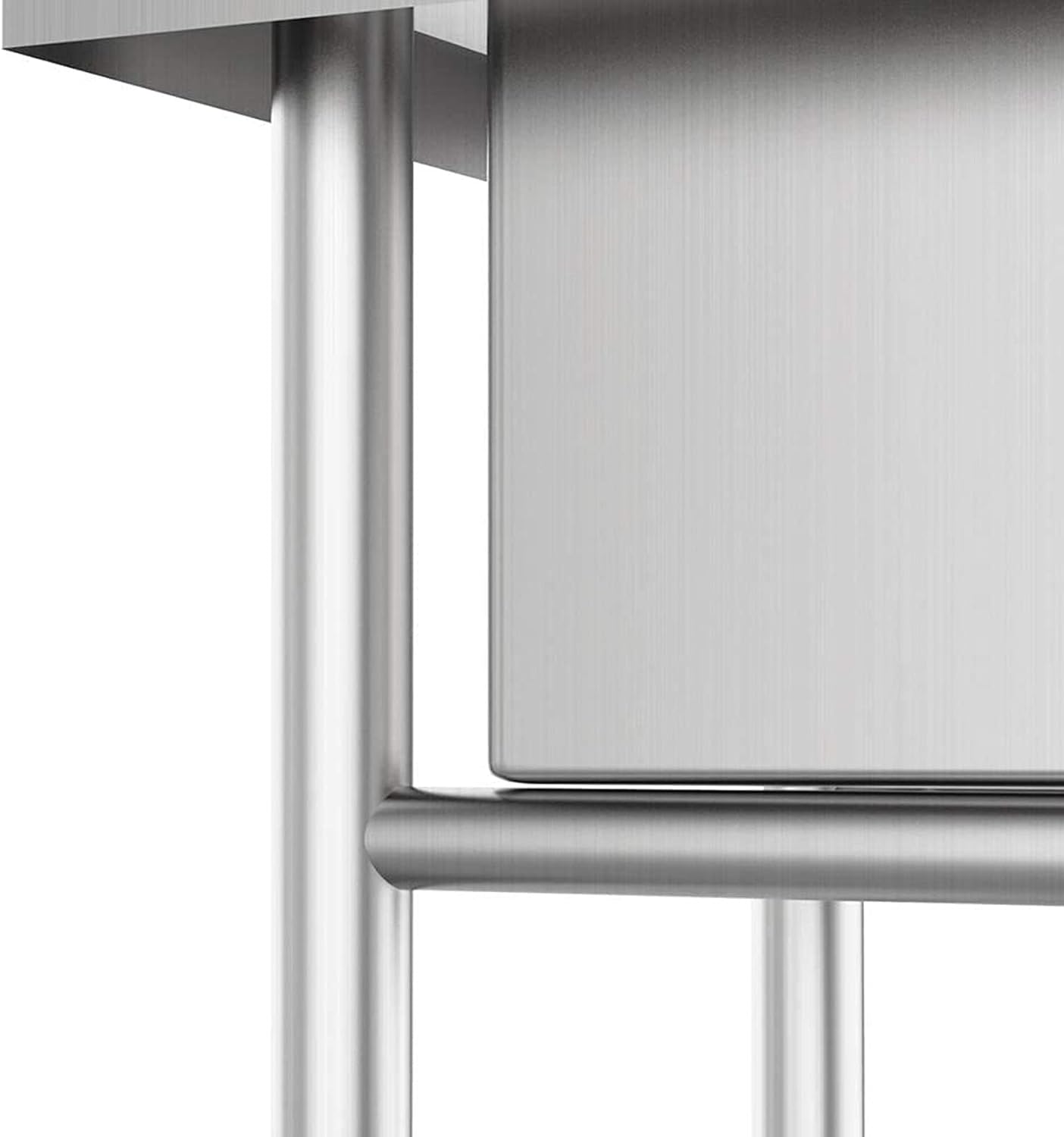 Commercial Kitchen Sink 304 Stainless Steel Free-Standing Utility Sink Set Single Bowl Sink for Garage, Restaurant, Bar, Laundry Room, Indoor Outdoor