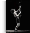 Canvastoria Angus Young AC/DC Canvas Wall Art | Classic Rock & Heavy Metal Guitarist Poster Print | Music Lover's Wall Decor for Rock Fans, Bars & Studios