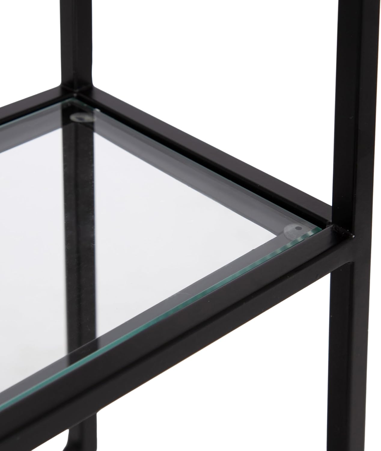 Kate and Laurel Ciel Glam Geometric Rectangular Wall Shelf; 18 x 24; Black; Decorative Shelves for Use as Over-the Toilet Storage or Bedroom Display Shelving