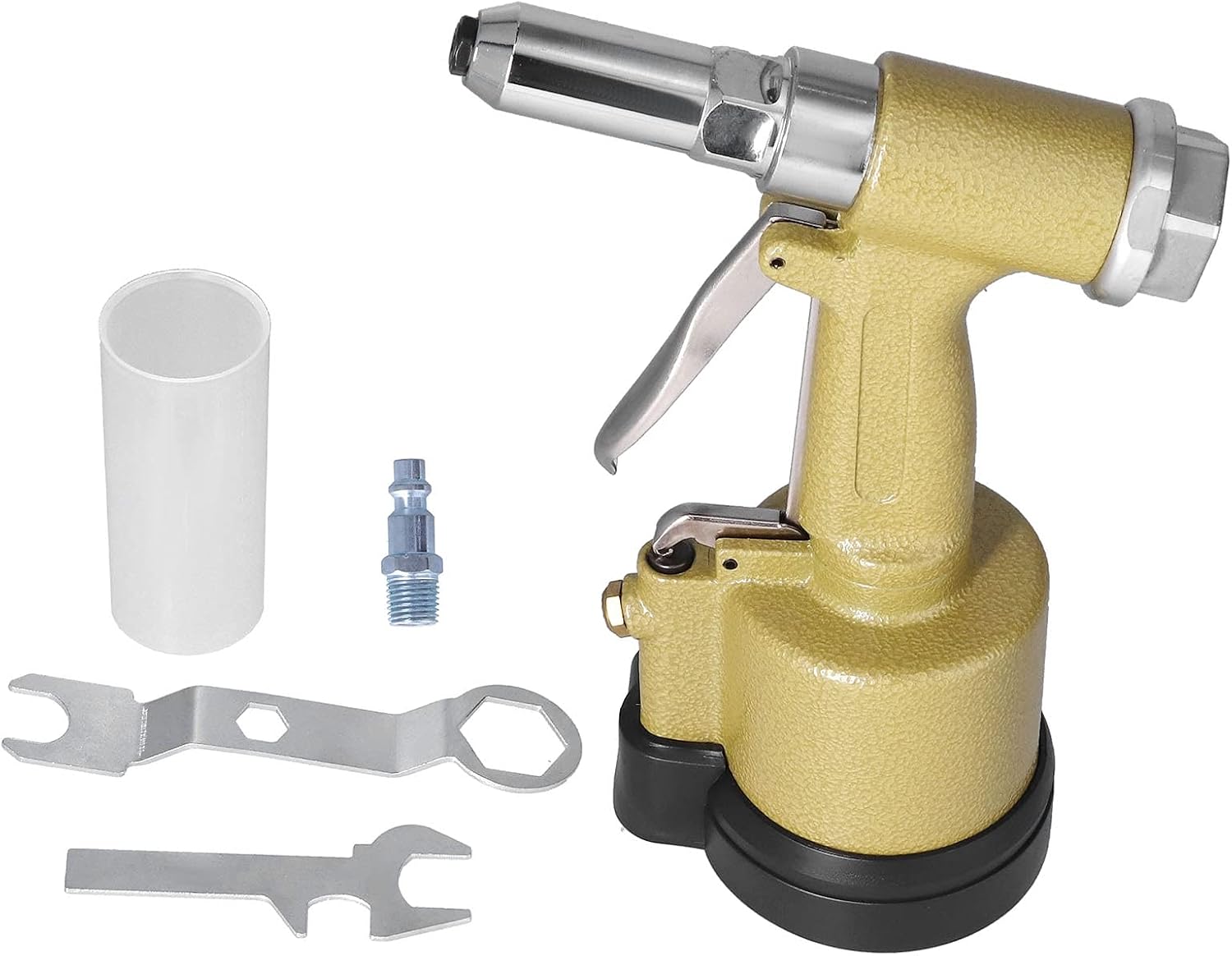 Pneumatic Rivet Gun, KP-701 Hydraulic Air Riveter and Riveting Tool Kit, Short Cylinder Blind Rivet Gun Set for Metal Sheet Fastening and Auto Body Repair, American Style