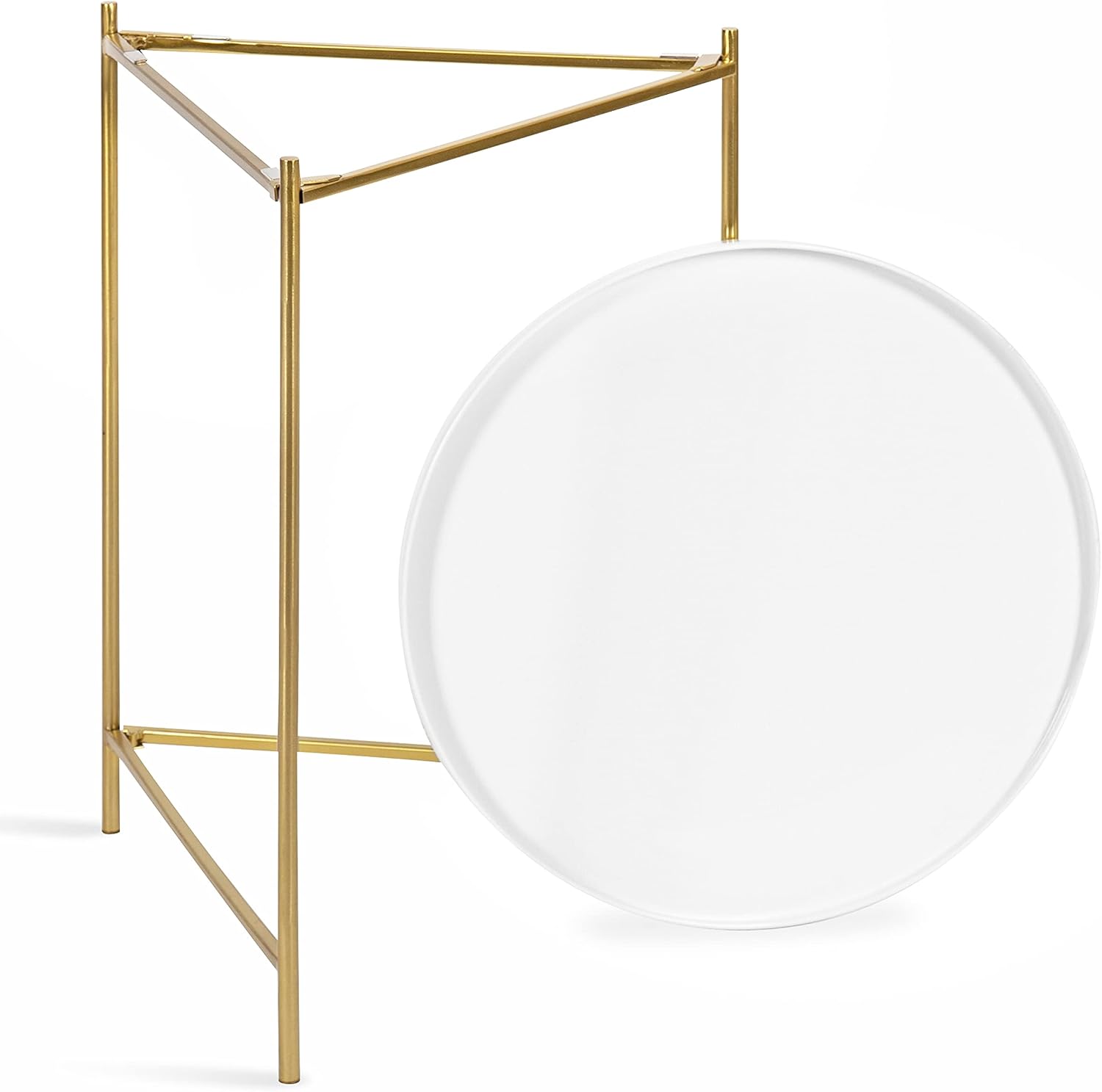 Kate and Laurel Ulani Modern Nesting Side Table, Set of 2, White and Gold, Sophisticated Glam End Tables for Storage and Display