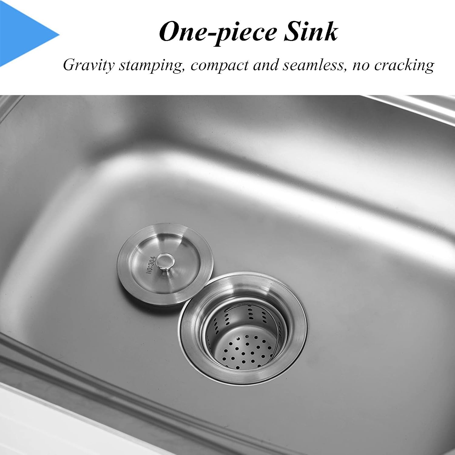 Free Standing Sink | Utility Prep Sinks | Single Bowl Sink | 1 Compartment Commercial Kitchen Sink | 304 Stainless Steel Sink | Extra-Deep Laundry Tub | 28x18.5x29.5inch