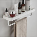 Floating Shelves Shower Caddy Bathroom Shelf Bathroom Shelf Bath Shower Shelf with Bar Aluminum White Glass Shelf Bathroom Corner Shelf Wall Mounted Kitchen STO