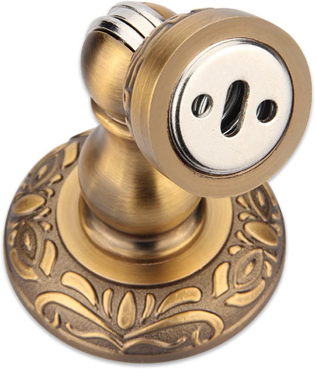 4PCS Magnetic Door Stop, Heavy Duty Magnet Door Stopper, Wall/Floor Mounted Door Holder, Door Catch Stopper with Mounting Screws,Gold(Gold)
