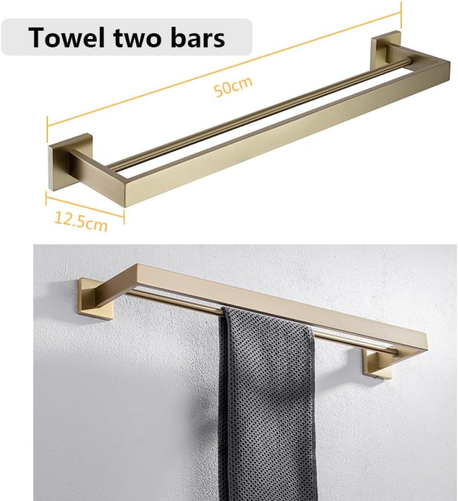 Stainless Steel Bathroom Hardware Set Bathroom Accessories Black Towel Rail Bar Rack Gold Towel Bar Shelf Towel Holder,002FG