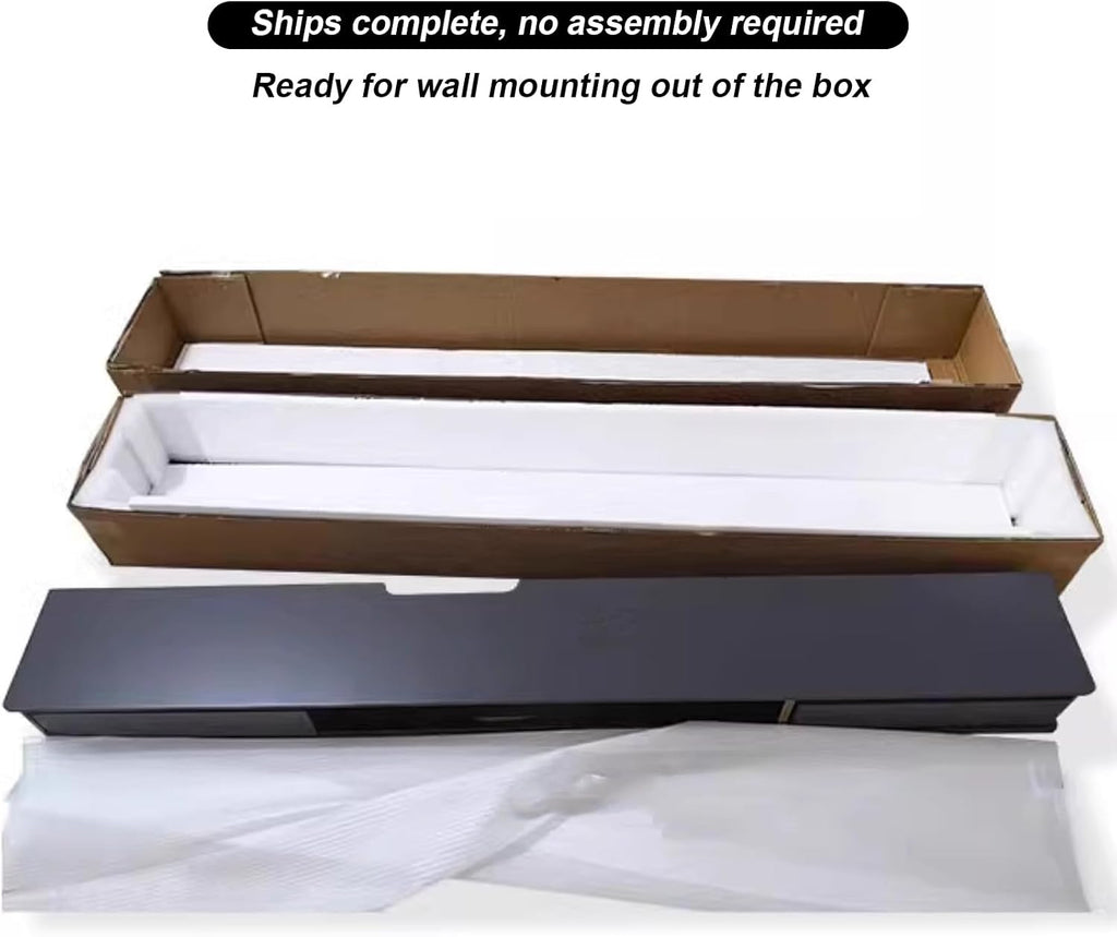 FPIGSHS Wall Mounted Media Console with 2 Drawers Solid Wood Floating TV Stand Hanging TV Shelf Entertainment Center TV Cabinet, for Home Office (D, 71 inches)