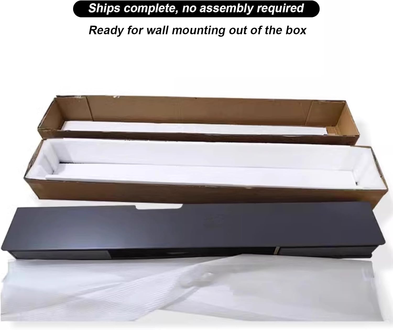 FPIGSHS Wall Mounted Media Console with 2 Drawers Solid Wood Floating TV Stand Hanging TV Shelf Entertainment Center TV Cabinet, for Home Office (D, 71 inches)