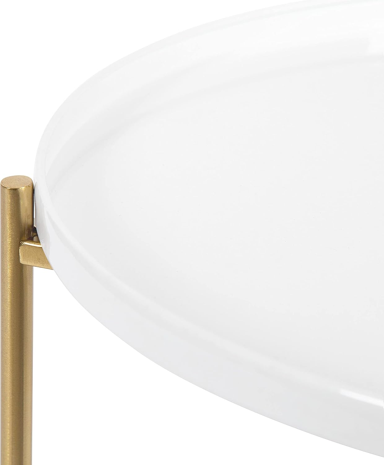 Kate and Laurel Ulani Modern Nesting Side Table, Set of 2, White and Gold, Sophisticated Glam End Tables for Storage and Display