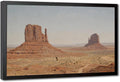 Vintage Desert Buttes Wall Art Canvas Print, Southwestern Red Rock Mesa Landscape Painting, Western Nature Artwork for Living Room 20x30in
