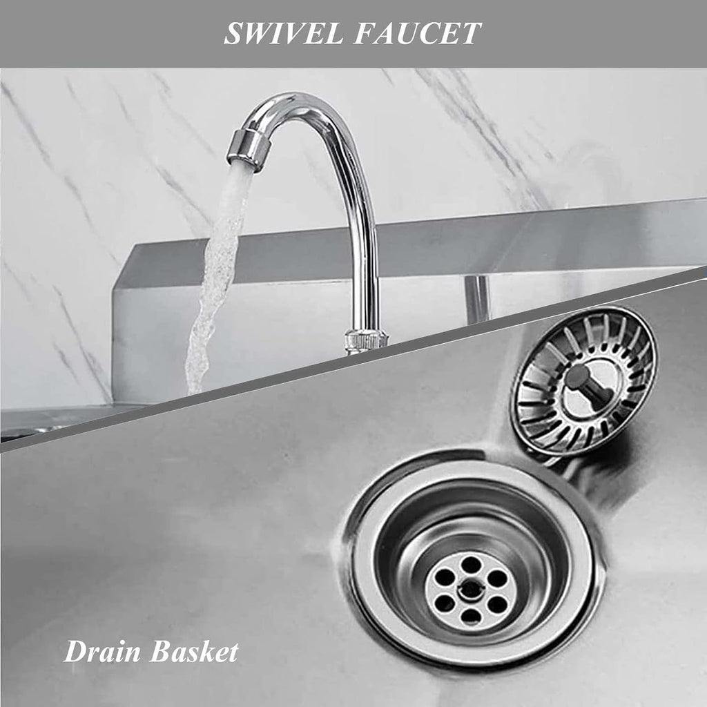 Free Standing Sink | Utility Prep Sinks | Single Bowl Sink | 1 Compartment Commercial Kitchen Sink | Extra-Deep Laundry Tub | Heavy Duty Slop Sinks | 28x18.5x29.5inch