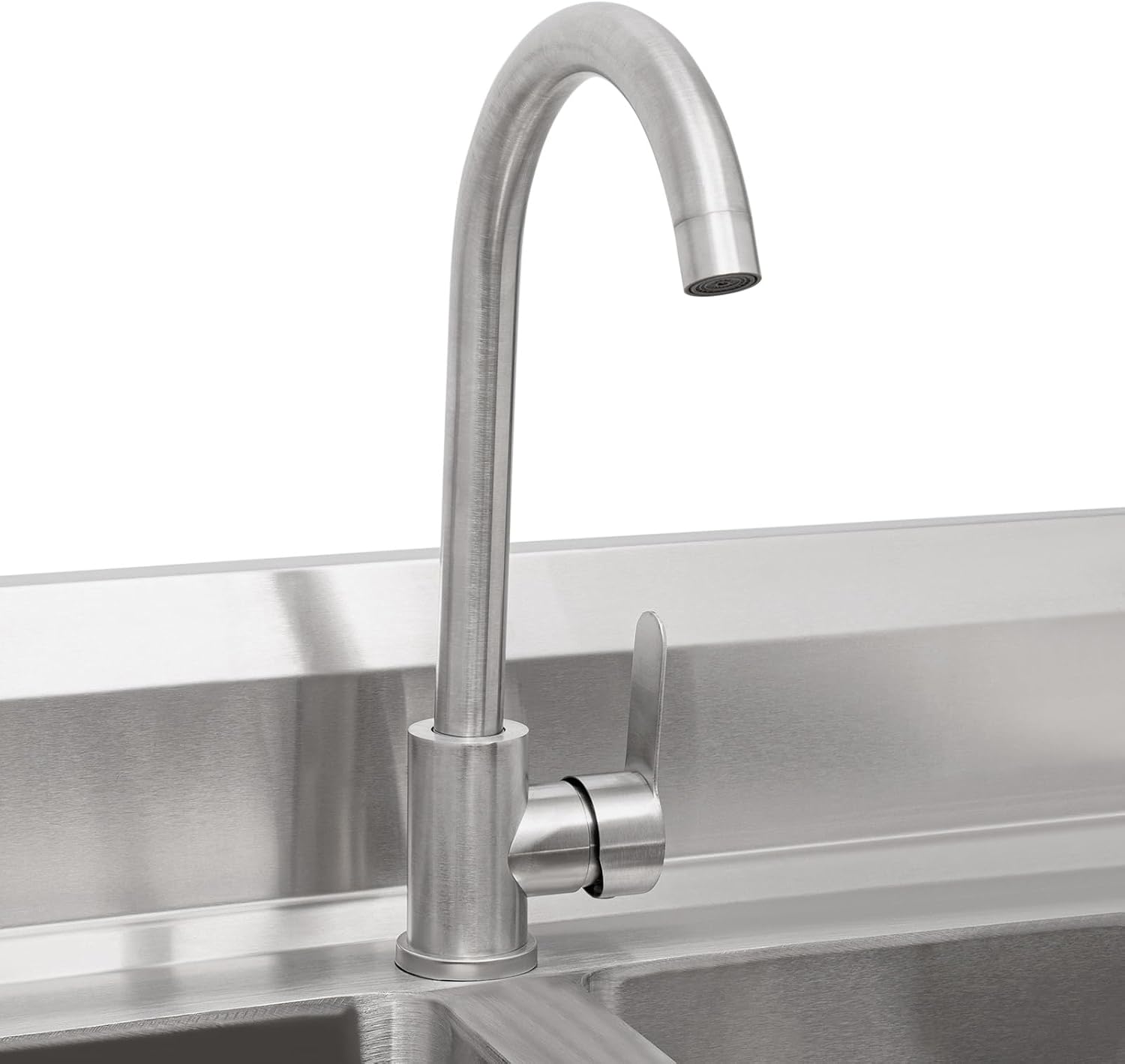 Stainless Steel Sink 2 Compartment Commercial Utility Sink Free Standing Kitchen Sinks with Cold and Hot Water Faucets for Kitchens, Garage, Laundry Room (39.4'W x 19.7'D x 36.6'H)