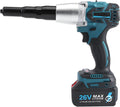 26V Cordless Electric Rivet Gun Brushless Motor - Portable Battery Pop Rivet Tool Kit, LED Light, Ergonomic Handle, Quiet No-Spark for Automotive, Construction completeset