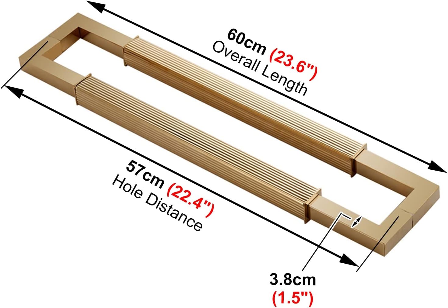 Sliding Barn Door Handle Pull Set Two Sided Push Pull Door Handle for Interior/Exterior Doors Perfect for Shower Doors Home Office Kitchen Bathroom WC Includes Screws Stylish and D