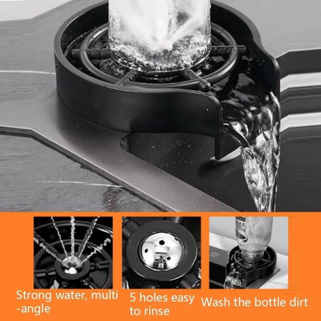 Kitchen Sink Pull-Out Waterfall Faucet Sink Single Bowl Sink for Undermount and Built-in Installation/Black/75 * 45 * 20Cm (Black-75 * 45 * 20Cm