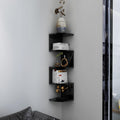 Kitchen Shelves, 5-Tier Corner Shelf, Wall Mounted Floating Shelves for Storage and Corner Decoration for Living Room Bedroom Dining Room Kitchen Bathroom (Black 5 Tier)