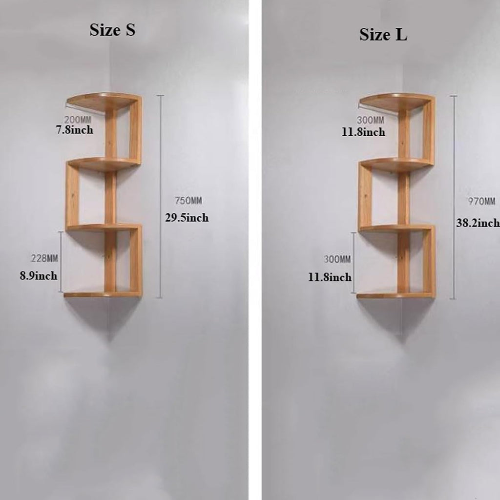 Farmhouse Floating Shelves Floating Corner Shelves for Wall Decor Storage, Solid Wood Wall Storage Shelves Rack 3 Tiers, Wall Mounted Wood Shelves for Home Decor, Bedroom, Living Room, Bathroom, Kitch