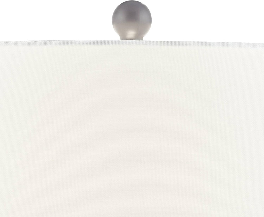 360 Lighting Carlton Modern Coastal Table Lamps 28 1/4' Tall Set of 2 Gray Wash Off White Fabric Tapered Drum Shade for Cottage Core Living Room Bedroom House Bedside Nightstand Home Office Family