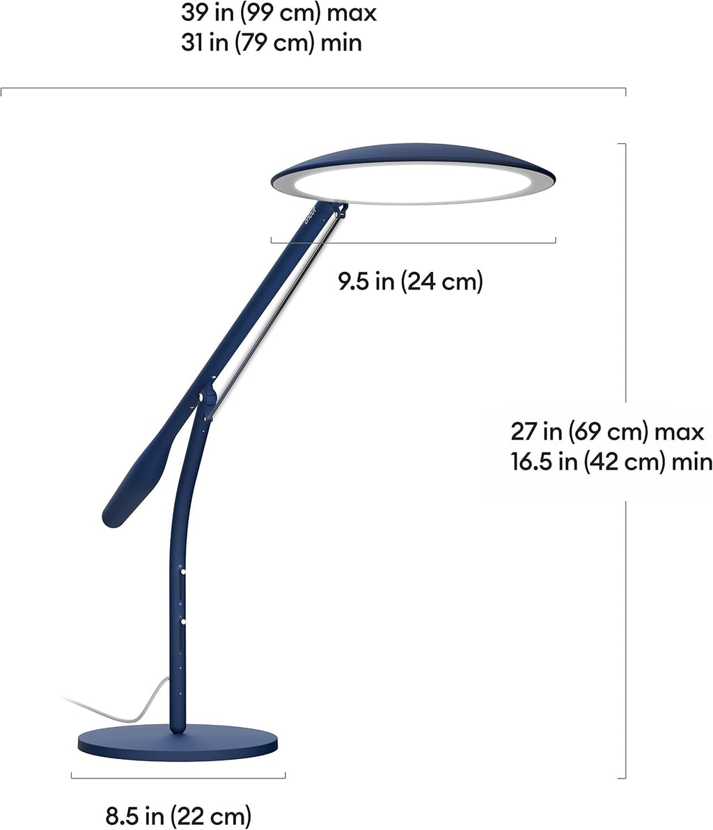 Cricut Bright Adjustable LED Desk Lamp with Swing Arm for Crafts, Bedroom, Home Office - Indigo