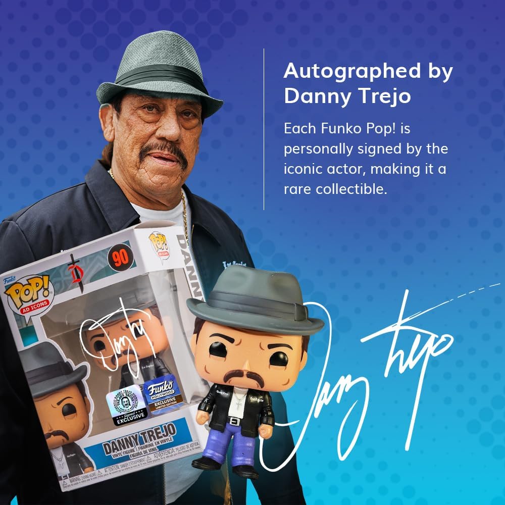 Trejo's Tacos Funko Pop #90 Vinyl Figure Signed by Danny Trejo - Limited Edition Hollywood Exclusive Hand-Inscribed Collectible - Includes Authenticity Sticker - Rare Display Box Item for Fans