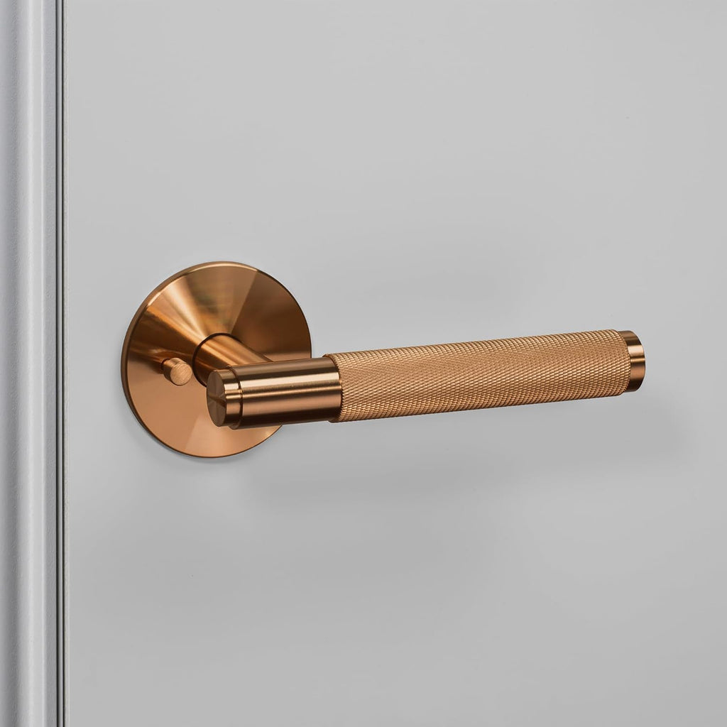 Buster and Punch Door Handle Set Privacy Cross Knurl Warm Sunset