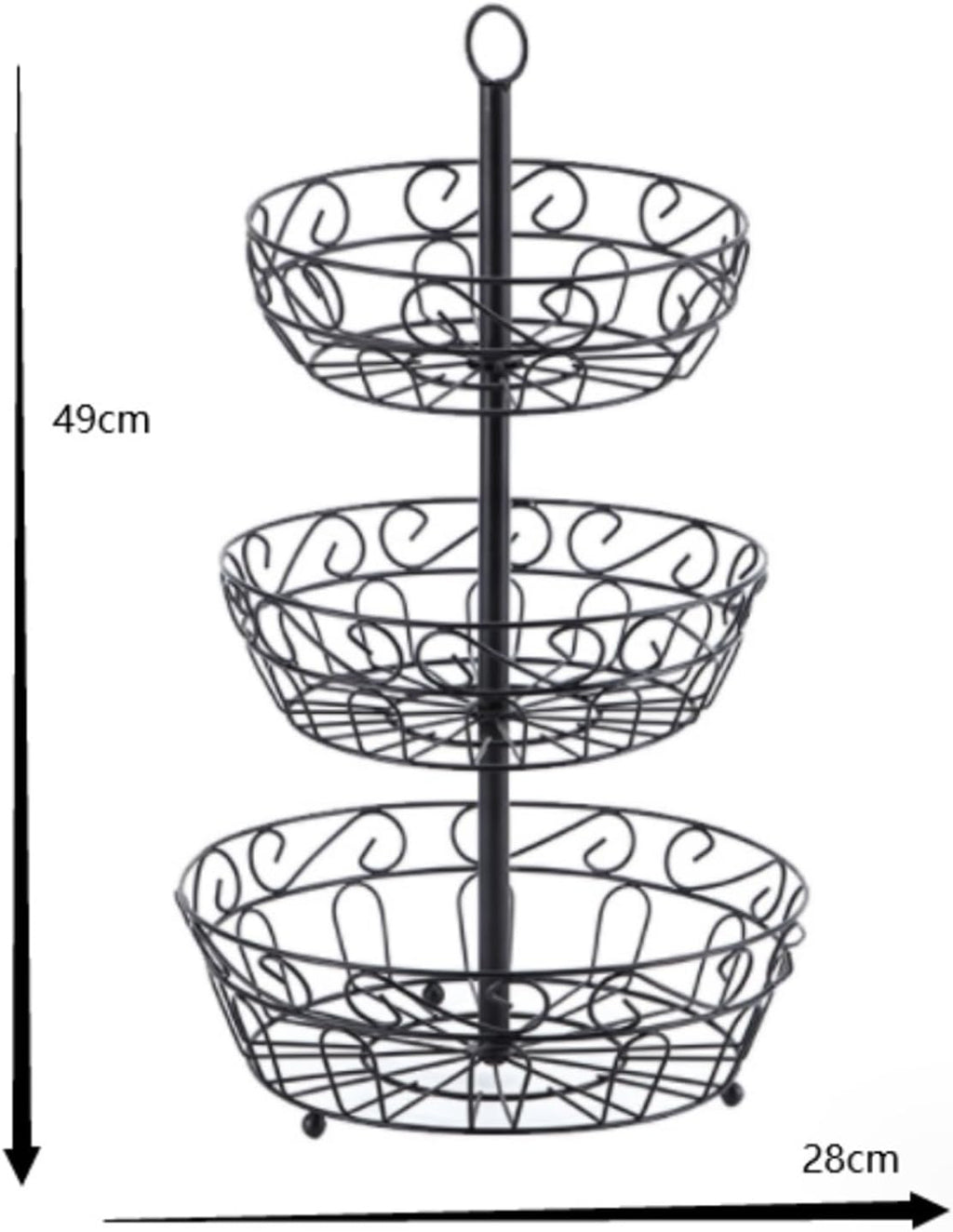Fruit Bowl Vegetable Holder 3 Tier Fruit Basket Triple Layer Metal Wire Bowl For Kitchen Counter Top Three Tiered Holder Serving Bowls
