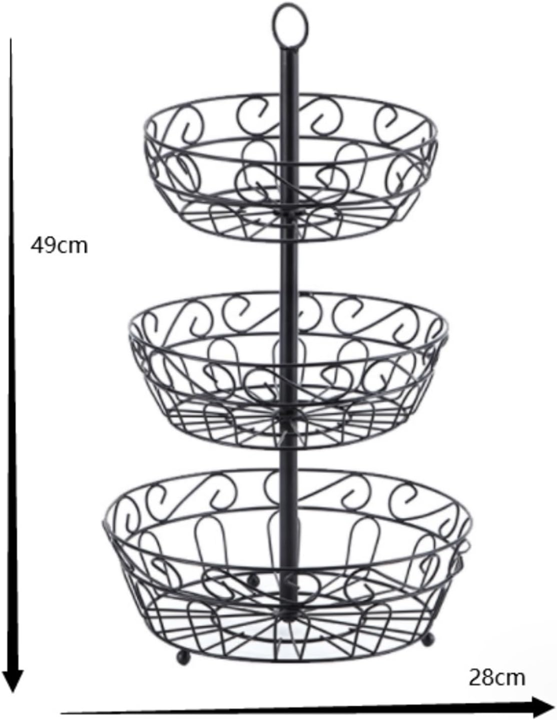 Fruit Bowl Vegetable Holder 3 Tier Fruit Basket Triple Layer Metal Wire Bowl For Kitchen Counter Top Three Tiered Holder Serving Bowls