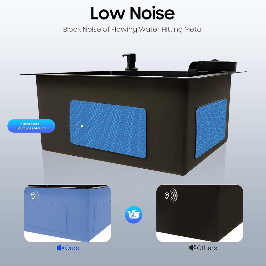 Kitchen Sink Drop-in Single Bowl Sinks, Workstation Handmade Undermount Sink with Pull-Out Faucet, Cup Washer & Accessories, Undermount Workstation Sink 55 * 45cm