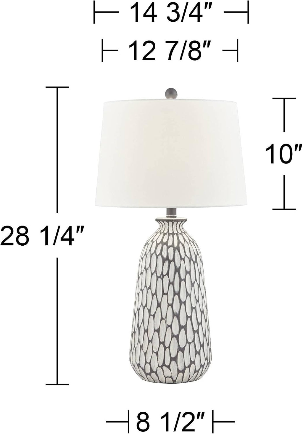 360 Lighting Carlton Modern Coastal Table Lamps 28 1/4' Tall Set of 2 Gray Wash Off White Fabric Tapered Drum Shade for Cottage Core Living Room Bedroom House Bedside Nightstand Home Office Family