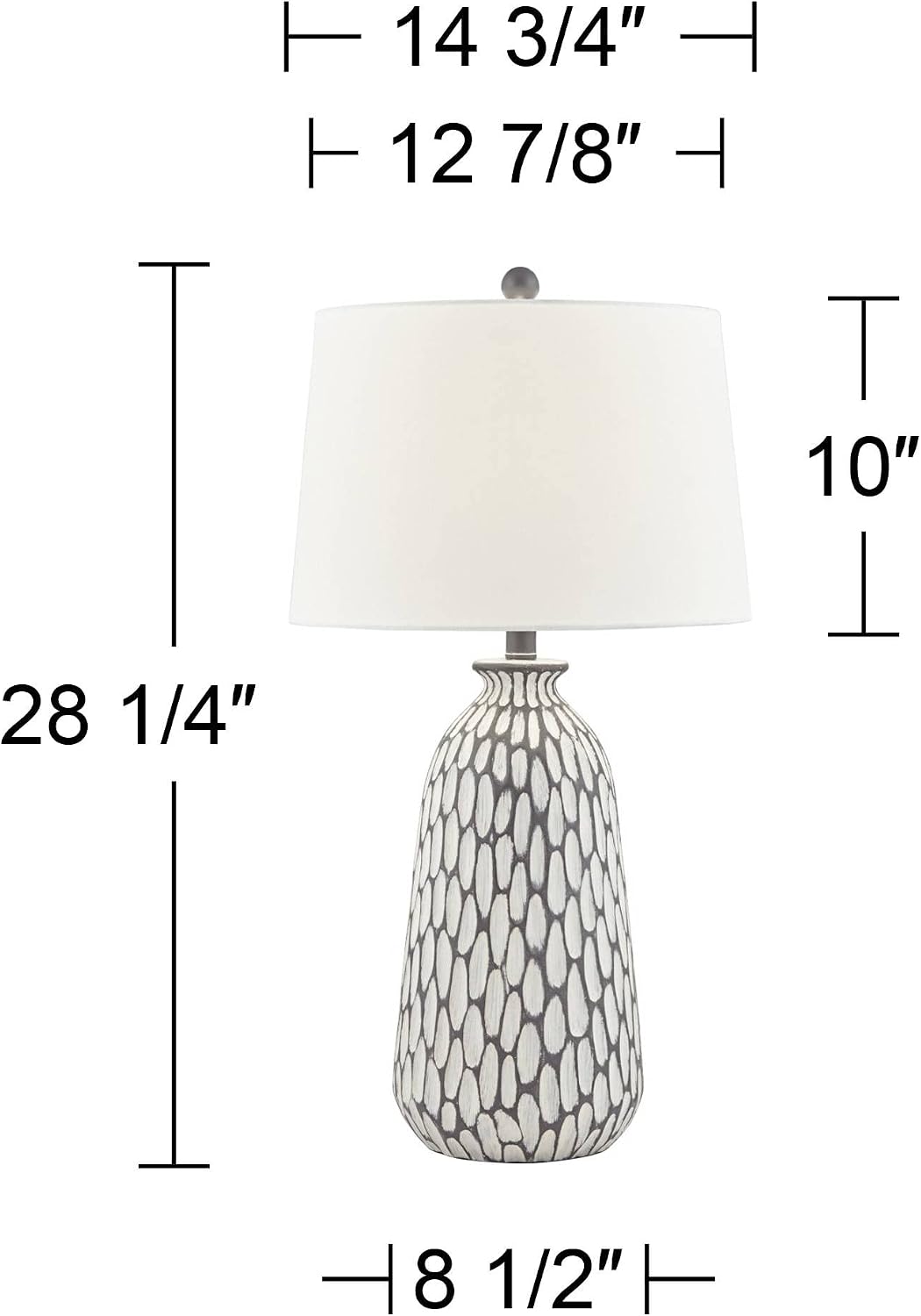 360 Lighting Carlton Modern Coastal Table Lamps 28 1/4' Tall Set of 2 Gray Wash Off White Fabric Tapered Drum Shade for Cottage Core Living Room Bedroom House Bedside Nightstand Home Office Family