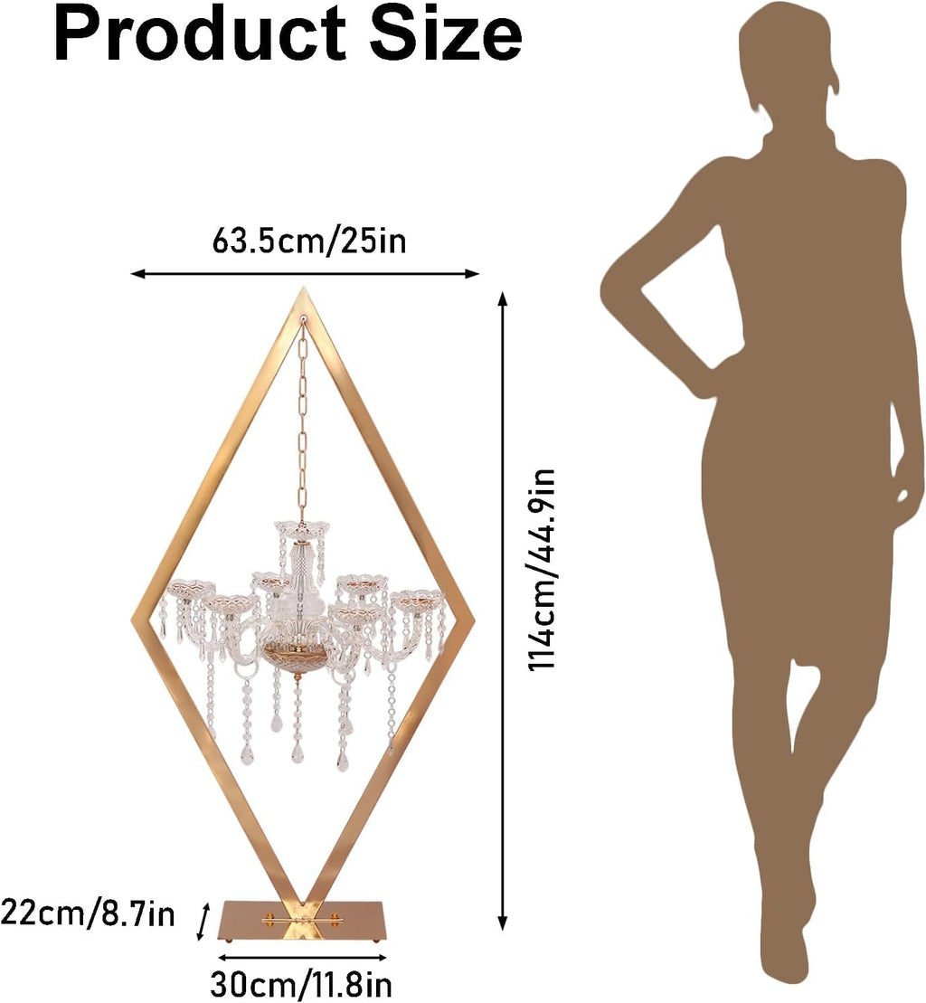 45' Gold Wedding Candelabra Set of 4 | Tall Crystal-Accent Centerpieces with Acrylic Diamond Drops for Reception Tables, Party Decor, Elegant Dining & Events