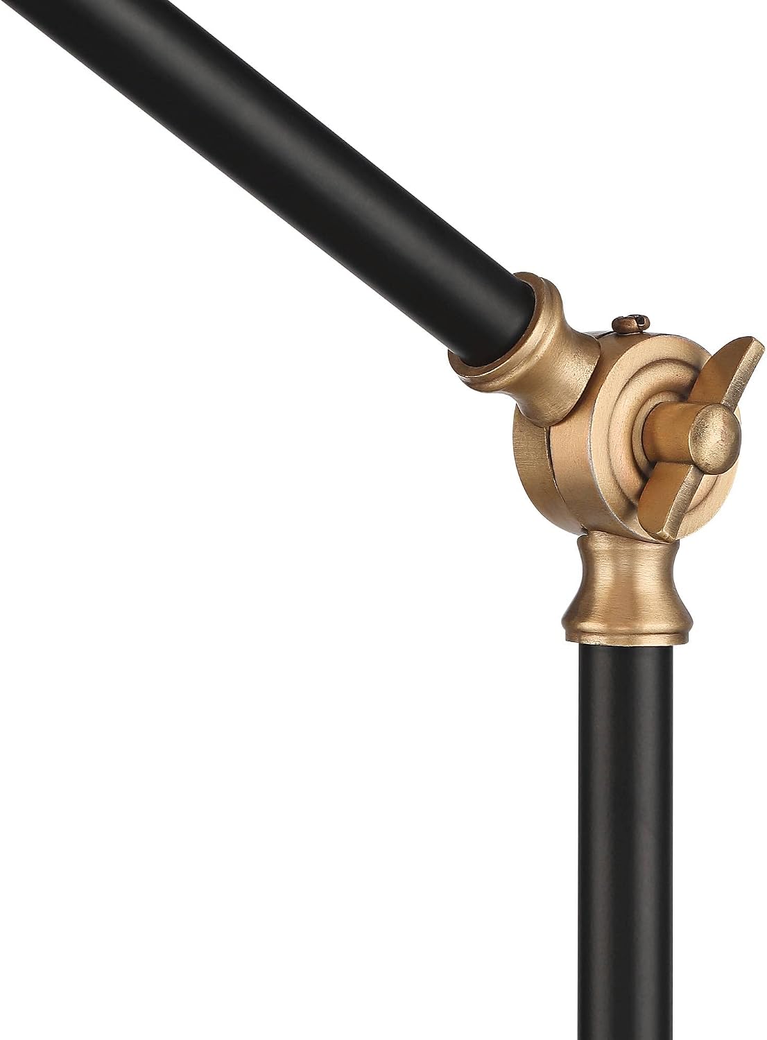 360 Lighting Colborne Mid Century Modern Industrial Desk Table Lamp LED with USB Charging Port 28' Tall Antique Brass Black for Living Room Bedroom House Bedside Nightstand Home Office
