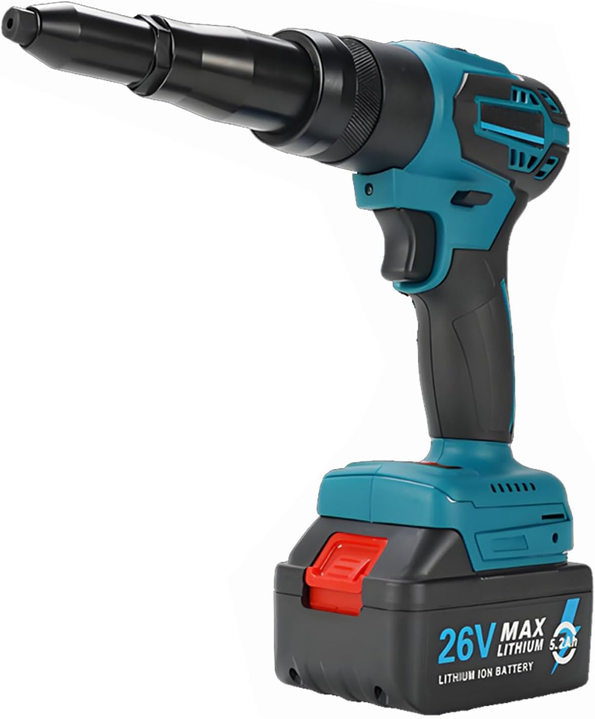 26V Brushless Cordless Rivet Gun, 11000N Pulling Force Electric Blind Riveter Tool Kit - Fits 3.2/4.0/5.0mm Rivets, LED Light, Portable Battery Powered Pop Rivet Gun completeset