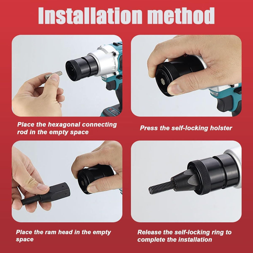 26V Portable Battery Powered Riveter, 2-in-1 Cordless Rivet Nut Gun Set, Battery Powered Pop Rivet Insert Installation Tool, Electric Rivet Nut Gun for M3 M4 M5 M6 M8 M10 M12(2200mAh,1Battery)