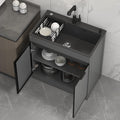Free Standing Stainless Steel Kitchen Sink, Commercial 304 Stainless Steel Single Sink Bowl Restaurant Table Utility Sink Washing Hand Basin W/Faucet for Indoor Outd,45 * 68cm/17.7 * 26.7in