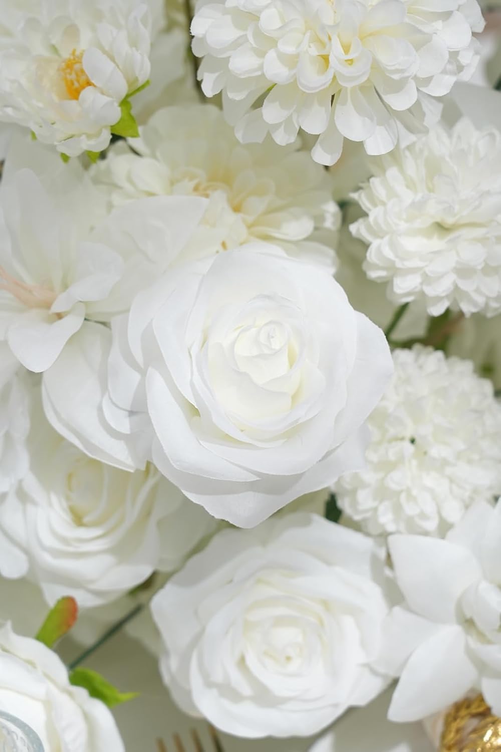 2pcs 19'' White Rose Free Standing Flowers Ball Bouquet Artificial Rose Arrangements Balls for Wedding Centerpieces Tables Chair Aisle Runner Flower Decor